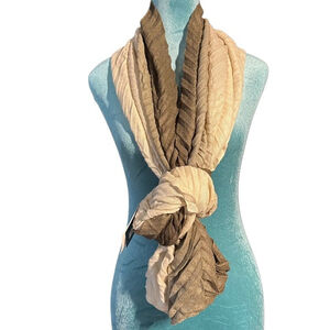 Echo chevron pattern beige and green multi infinity scarf wrap